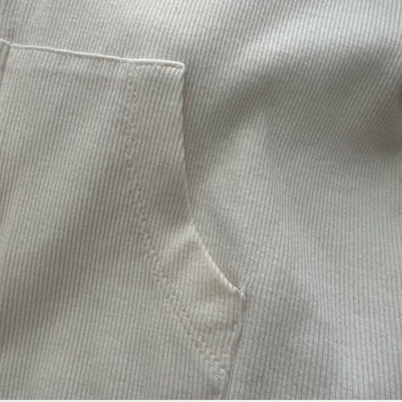 Forever 21 Cream Cropped Zip-Up Ribbed Hoodie - Picture 6 of 6